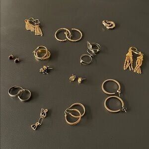 Vintage 13 Sets Elegant Hoop, Stud and Tassel Earring